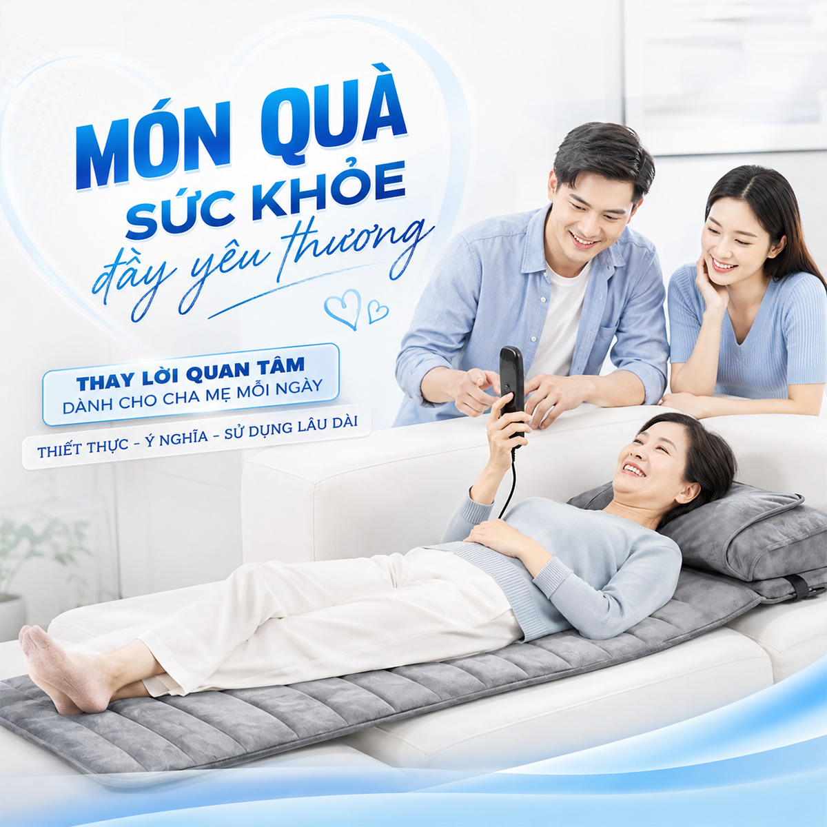 Nệm massage toàn thân OKACHI JP-M811 Dòng Cao Cấp (Dày 7cm)